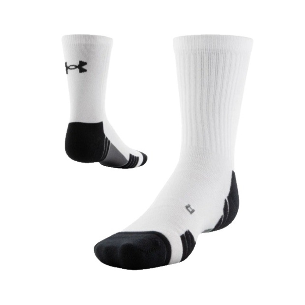Under Armour Team Crew Socks White Mens Sz 8.5-13 Women 10-14